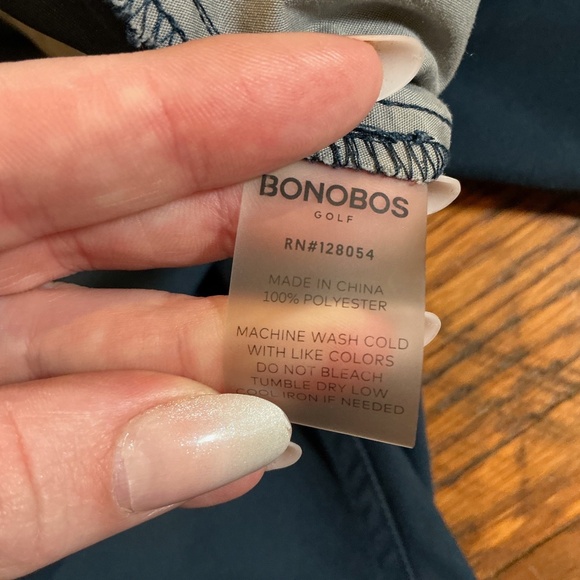 Bonobos Golf Performance Shorts 8” Inseam Navy Blue Men’s Size 35 - Picture 7 of 8